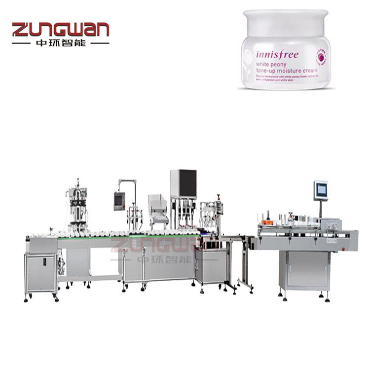 膏體灌裝機(jī)價(jià)格，福建水乳充填機(jī)，乳膏灌裝旋蓋貼標(biāo)機(jī)流水線